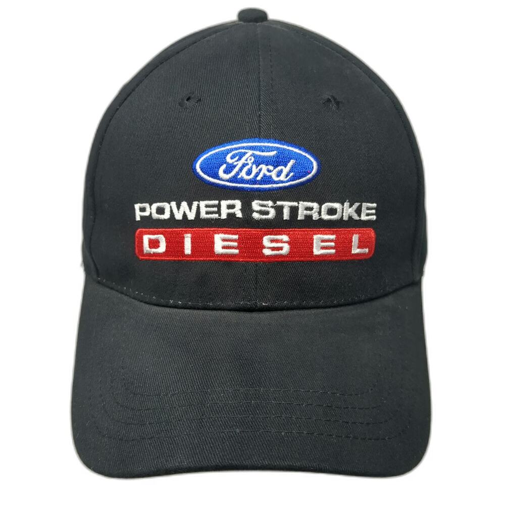Ford Power Stroke Diesel Embroidered Black Baseball Cap Hat One Size Slideback